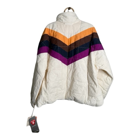 FP Movement x Hatch Printed Puffer Jacket in Ivory Chevron Combo NEW LAST ONE - Picture 14 of 15